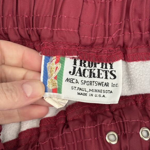 VINTAGE 90s Track Pants Mens Large Maroon Gold 23 UMD U of M Fleece Lined USA - Picture 11 of 12